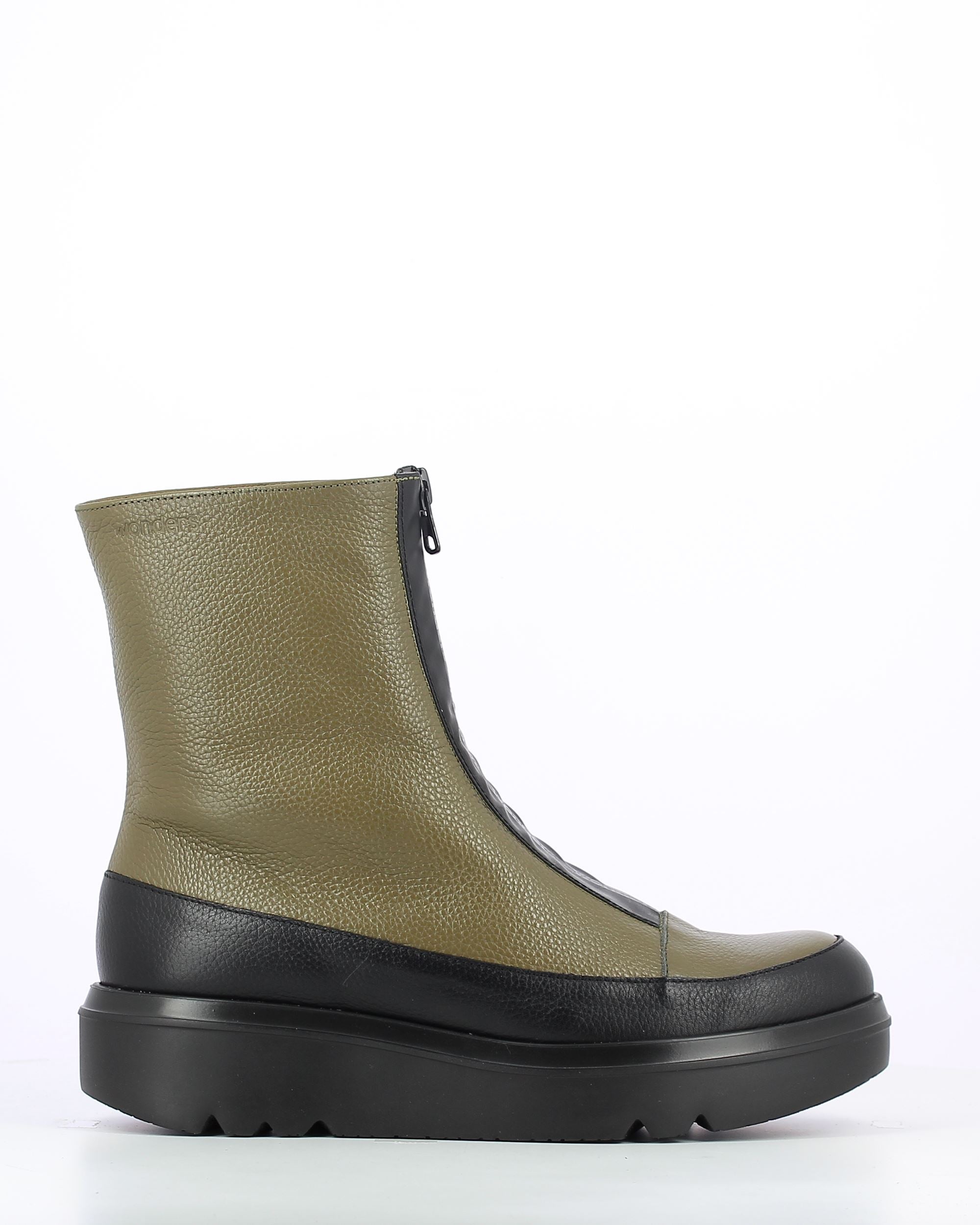 Olive green deals leather booties