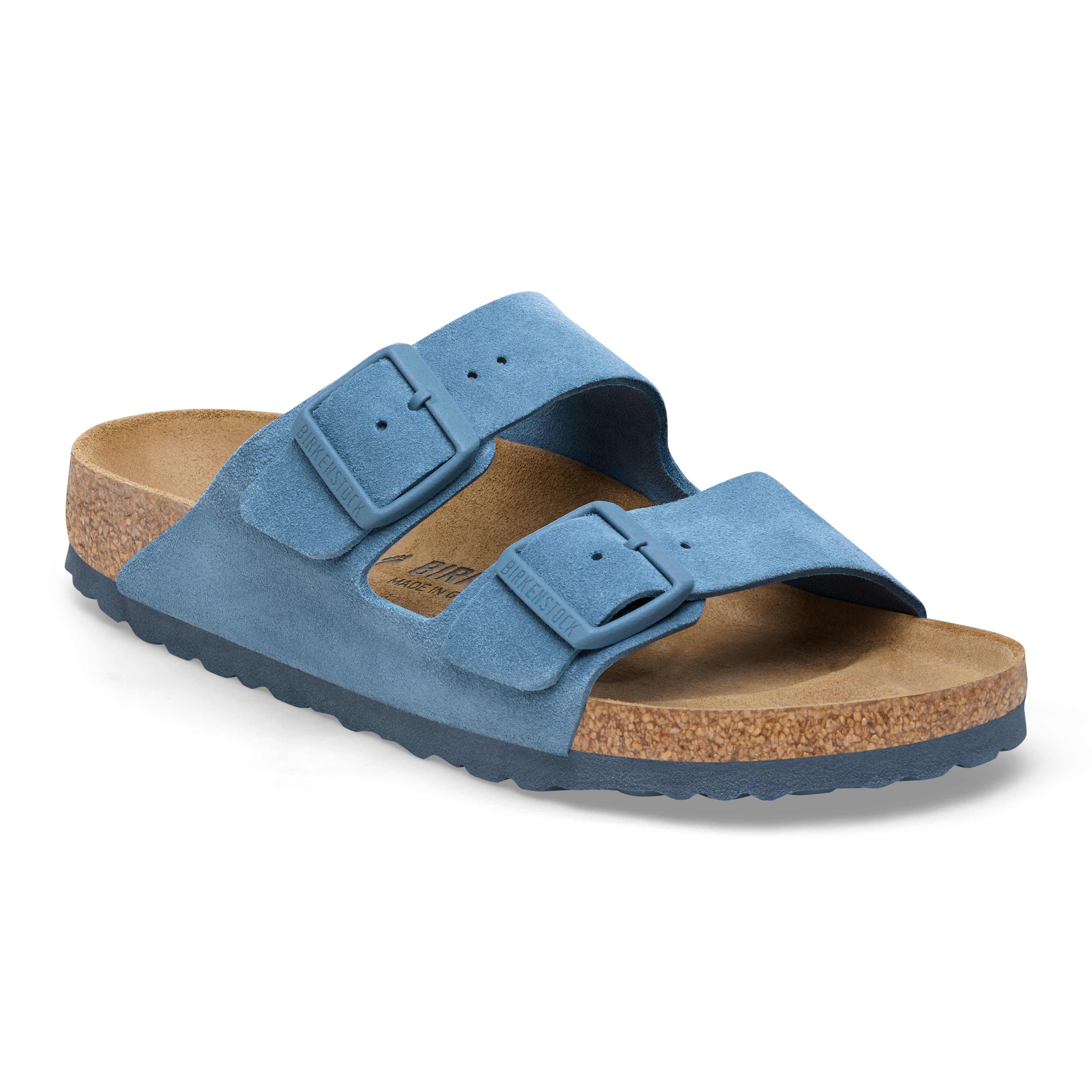 Birkenstock Arizona Ladies Narrow Elemental Blue Suede Arch Support Bu