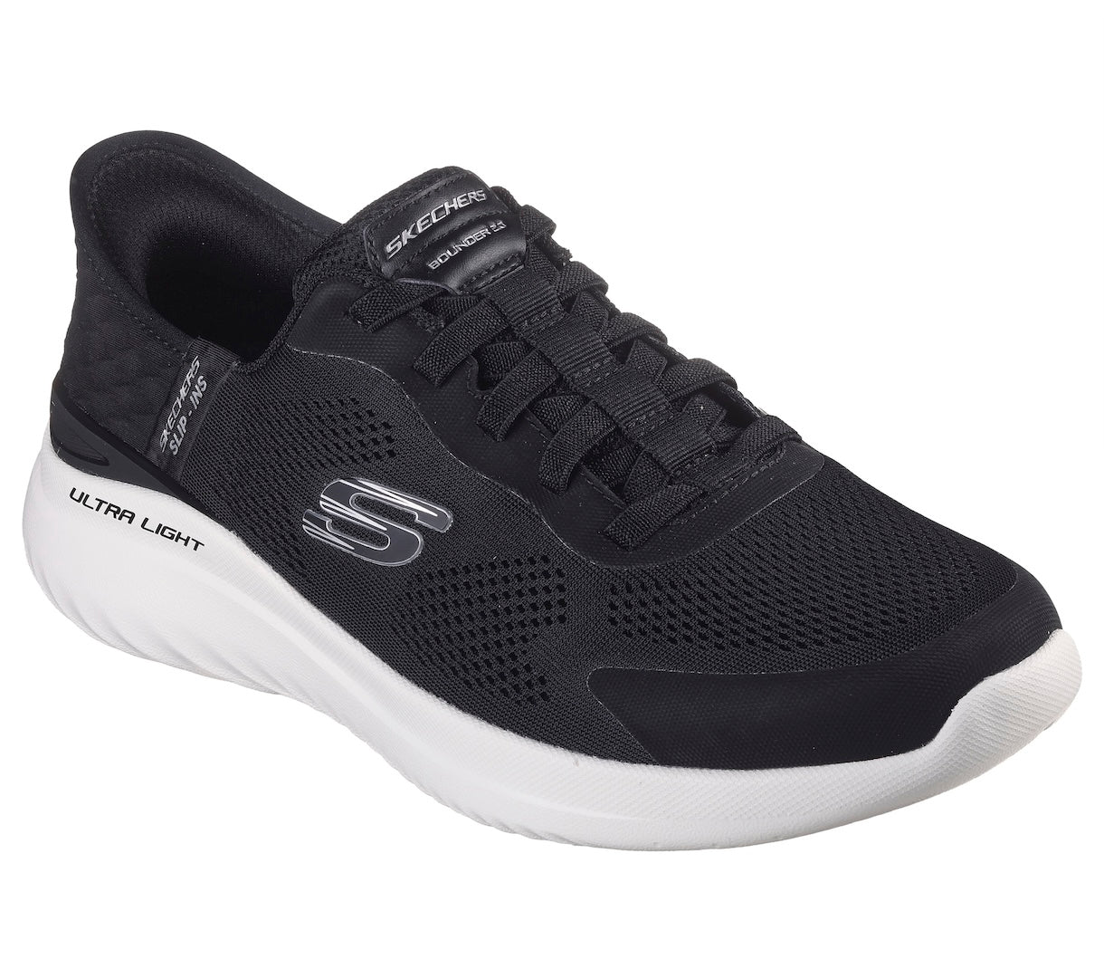 Skechers 232459 Bounder 2.0 - Emerged Mens Black White Textile Vegan L