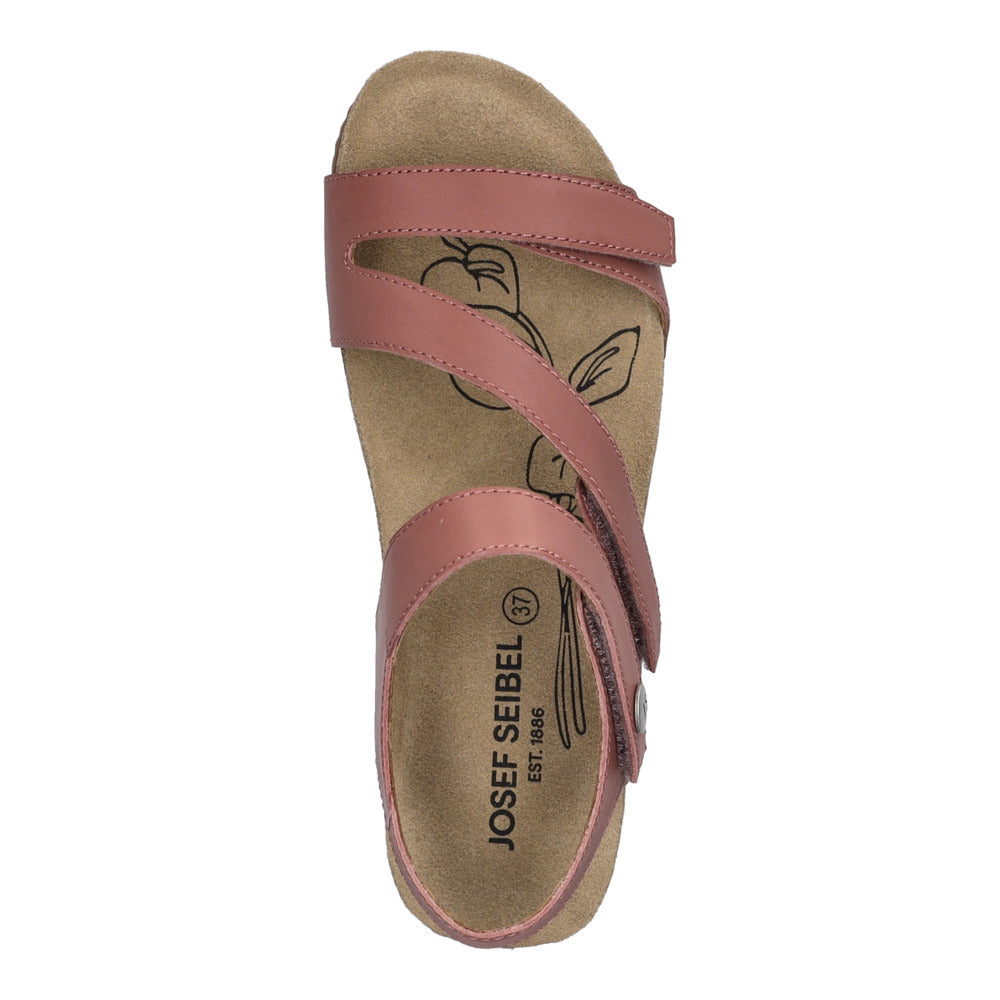 Josef Seibel Tonga 25 Ladies Altrosa Pink Leather Arch Support Touch Fastening Sandals