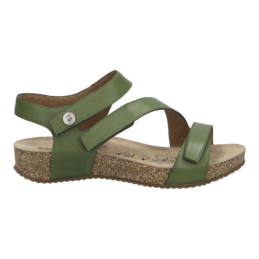 Josef Seibel Tonga 25 Ladies Khaki Leather Arch Support Touch Fastening Sandals