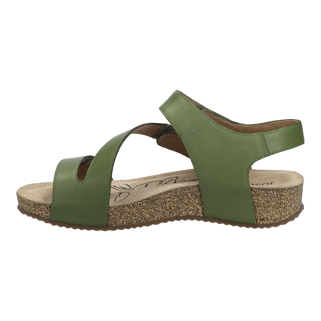 Josef Seibel Tonga 25 Ladies Khaki Leather Arch Support Touch Fastening Sandals