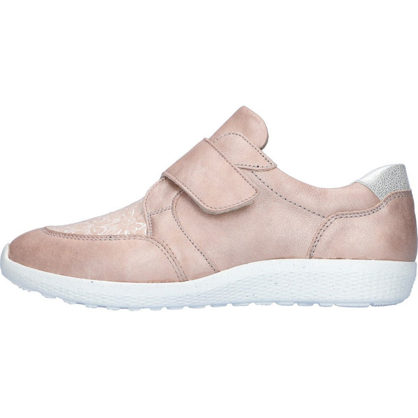 Waldlaufer 815M32 305 089 M-Ira Soft Ladies Wide Apricot Leather Arch Support Touch Fastening Trainers