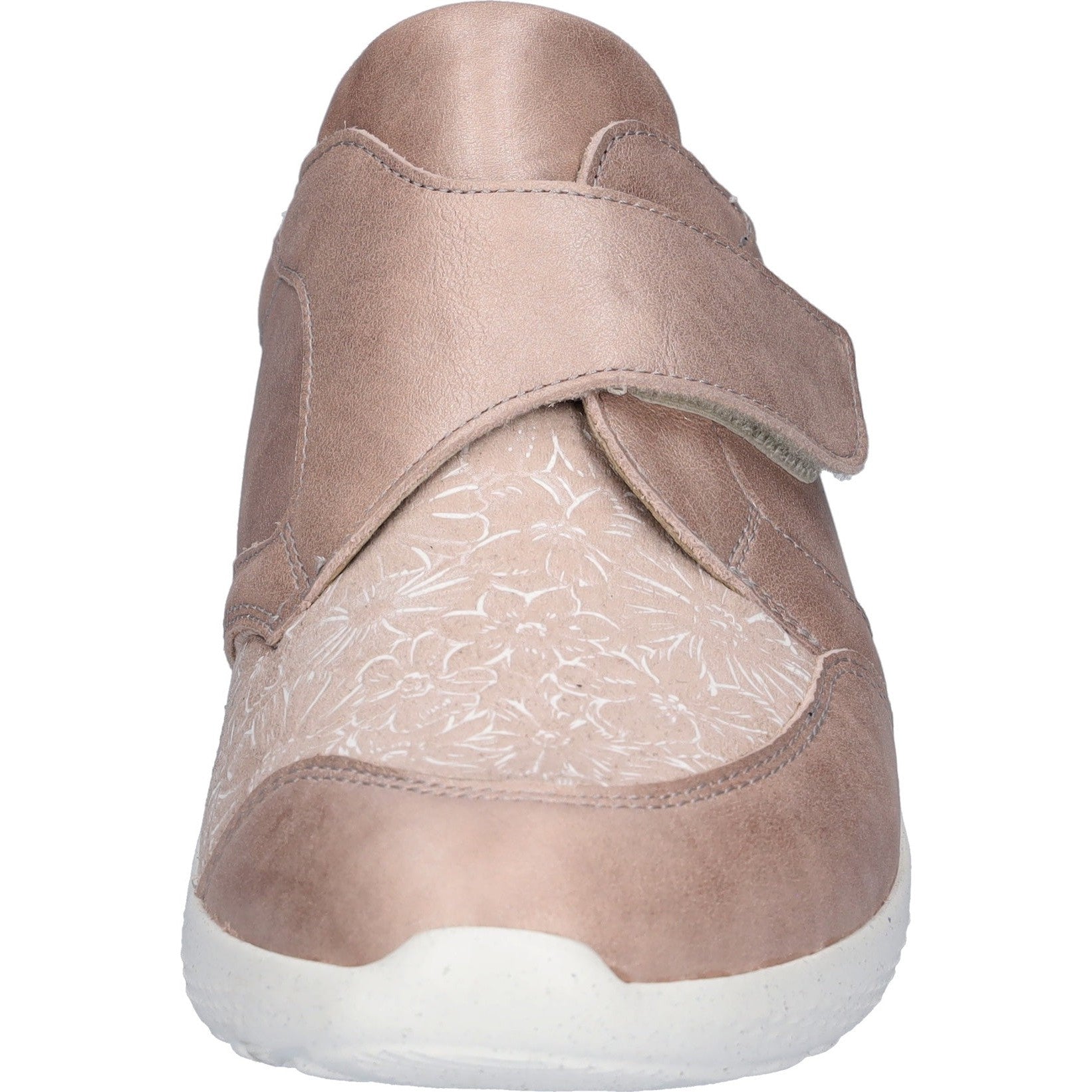 Waldlaufer 815M32 305 089 M-Ira Soft Ladies Wide Apricot Leather Arch Support Touch Fastening Trainers