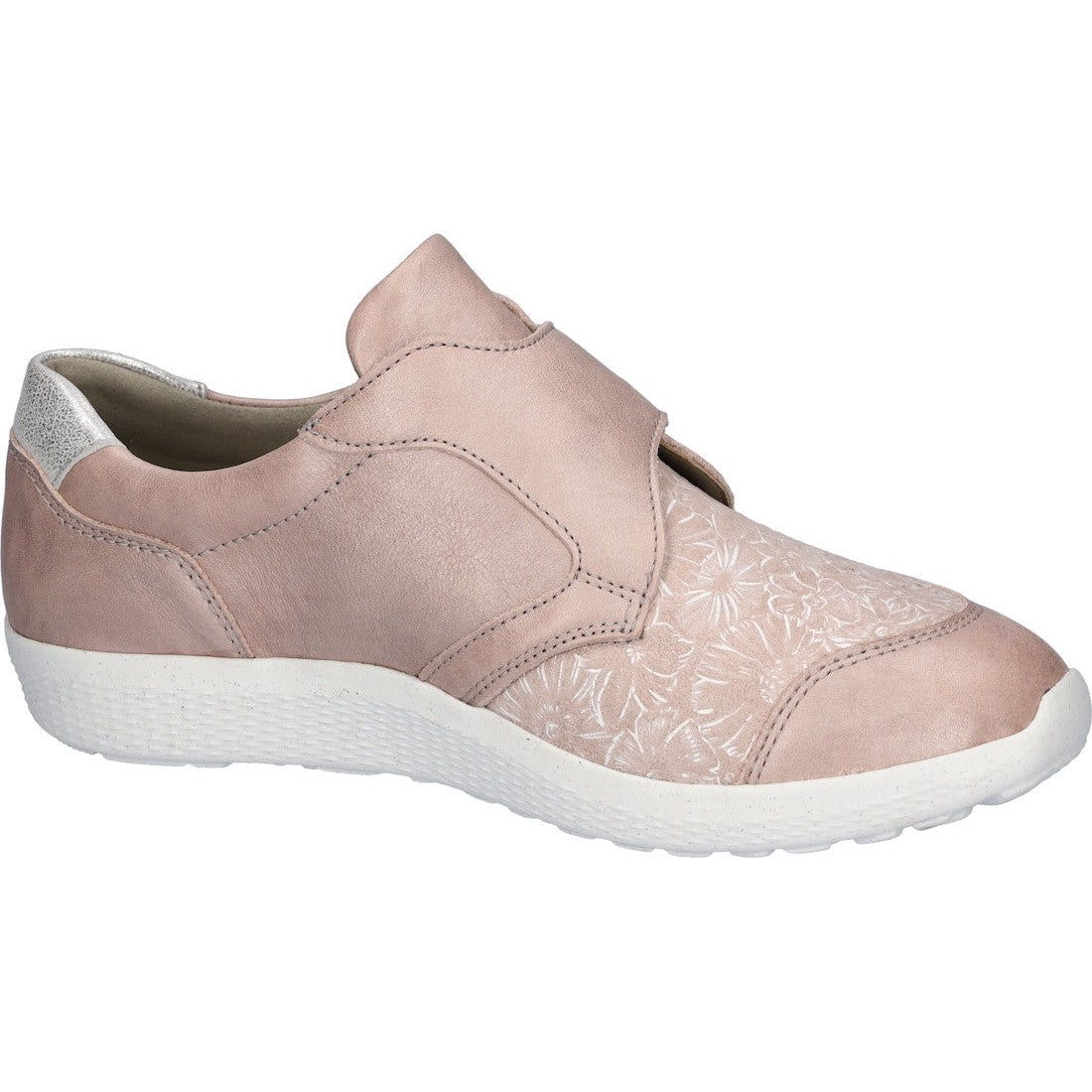 Waldlaufer 815M32 305 089 M-Ira Soft Ladies Wide Apricot Leather Arch Support Touch Fastening Trainers