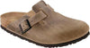 Birkenstock Boston Oiled Ladies Tobacco Brown Leather Arch Support Buckle Mules