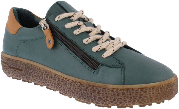 Adesso A7620 Cece Ladies Pickle Leather Zip & Lace Trainers-elevate your sole