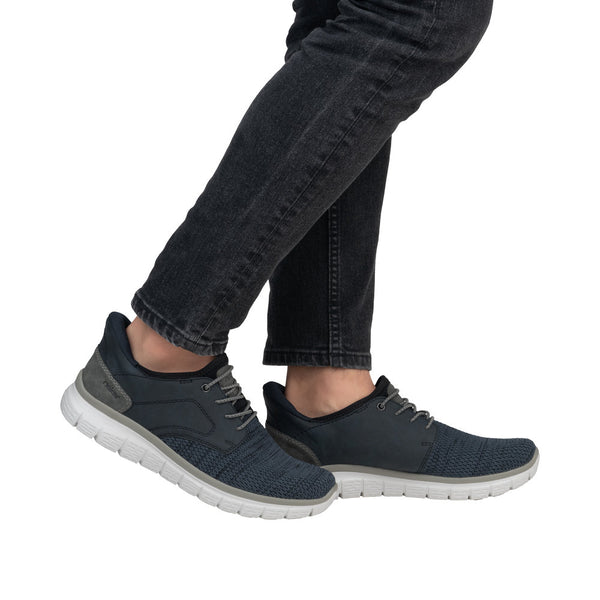 Rieker B6658-14 Mens Wide Midnight Textile Slip On Trainers