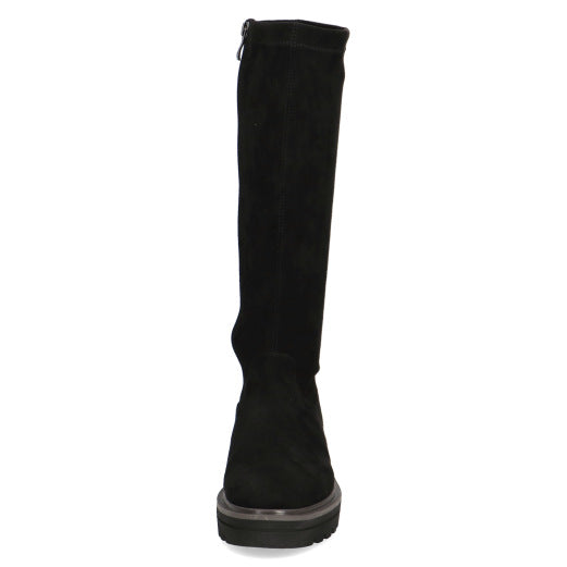 Caprice 25607-41 044 Ladies Black Textile Side Zip Knee High Boots-elevate your sole