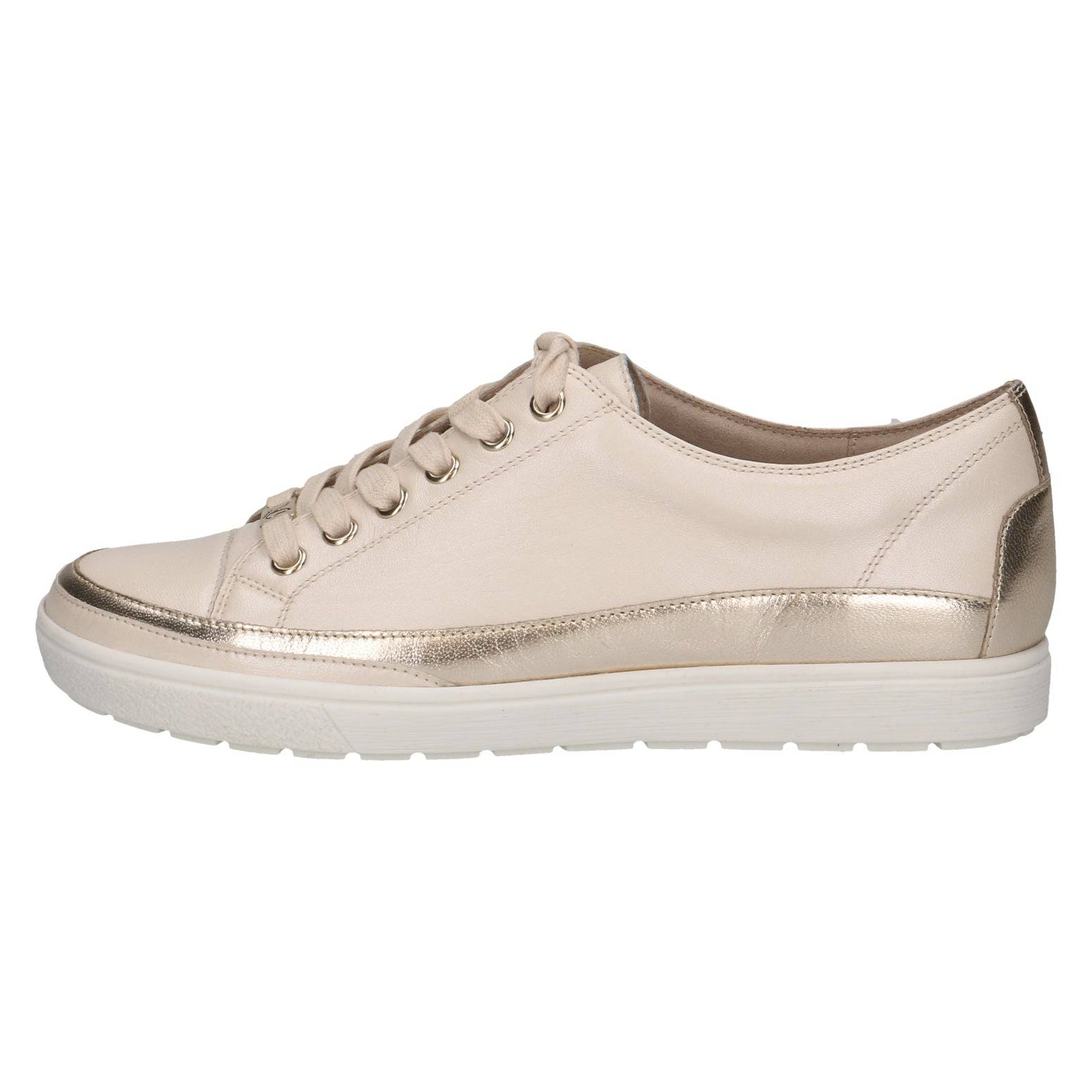 Caprice 9-23654-42 450 Ladies Cream Leather Lace Up Shoes-elevate your sole