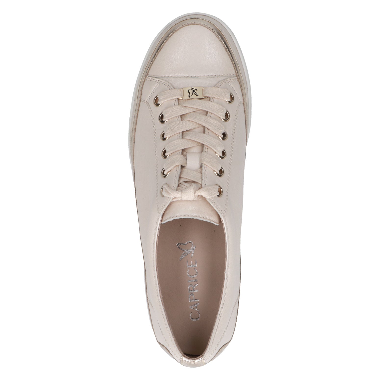 Caprice 9-23654-42 450 Ladies Cream Leather Lace Up Shoes-elevate your sole