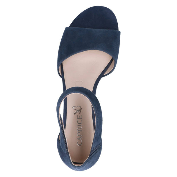 Caprice 9-28212-42 857 Ladies Ocean Navy Suede Touch Fastening Sandals-elevate your sole