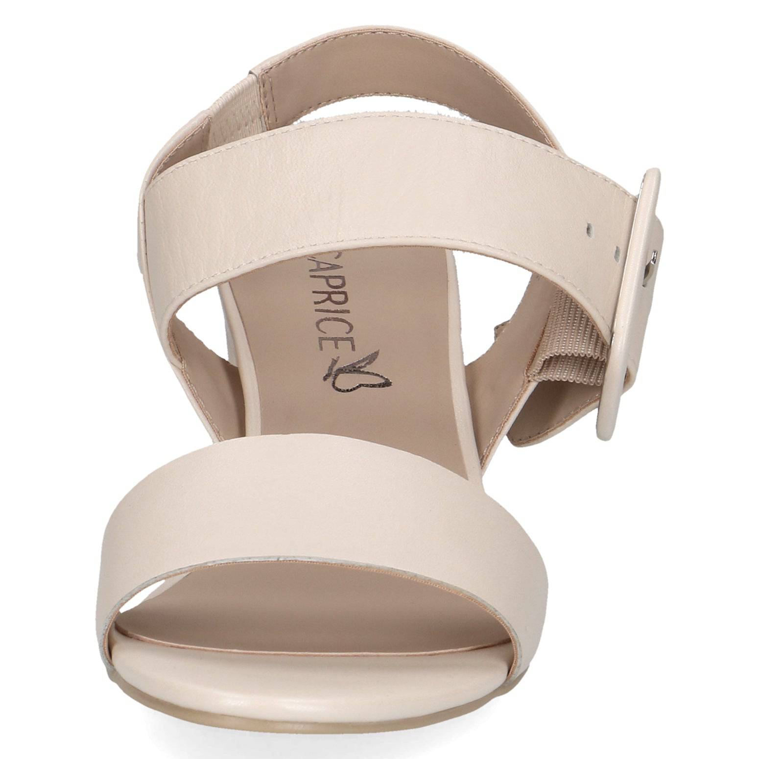 Caprice 9-28306-42 140 Ladies Cream Pearl Leather Touch Fastening Sandals-elevate your sole