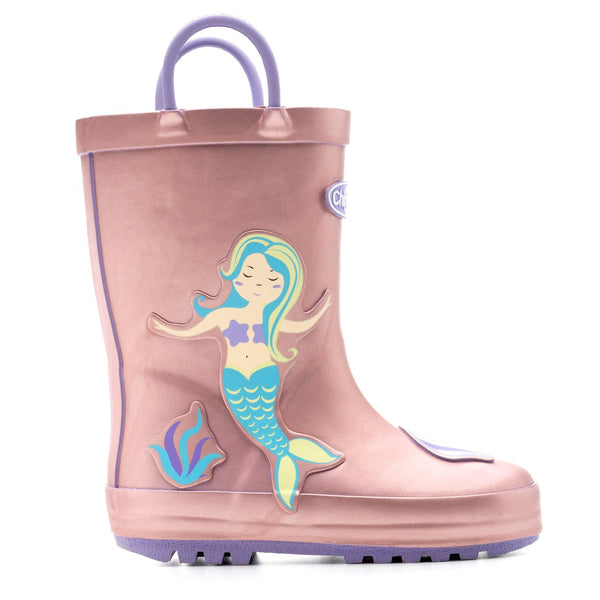 Chipmunk Margot Mermaid Pink Metallic Wellies-elevate your sole