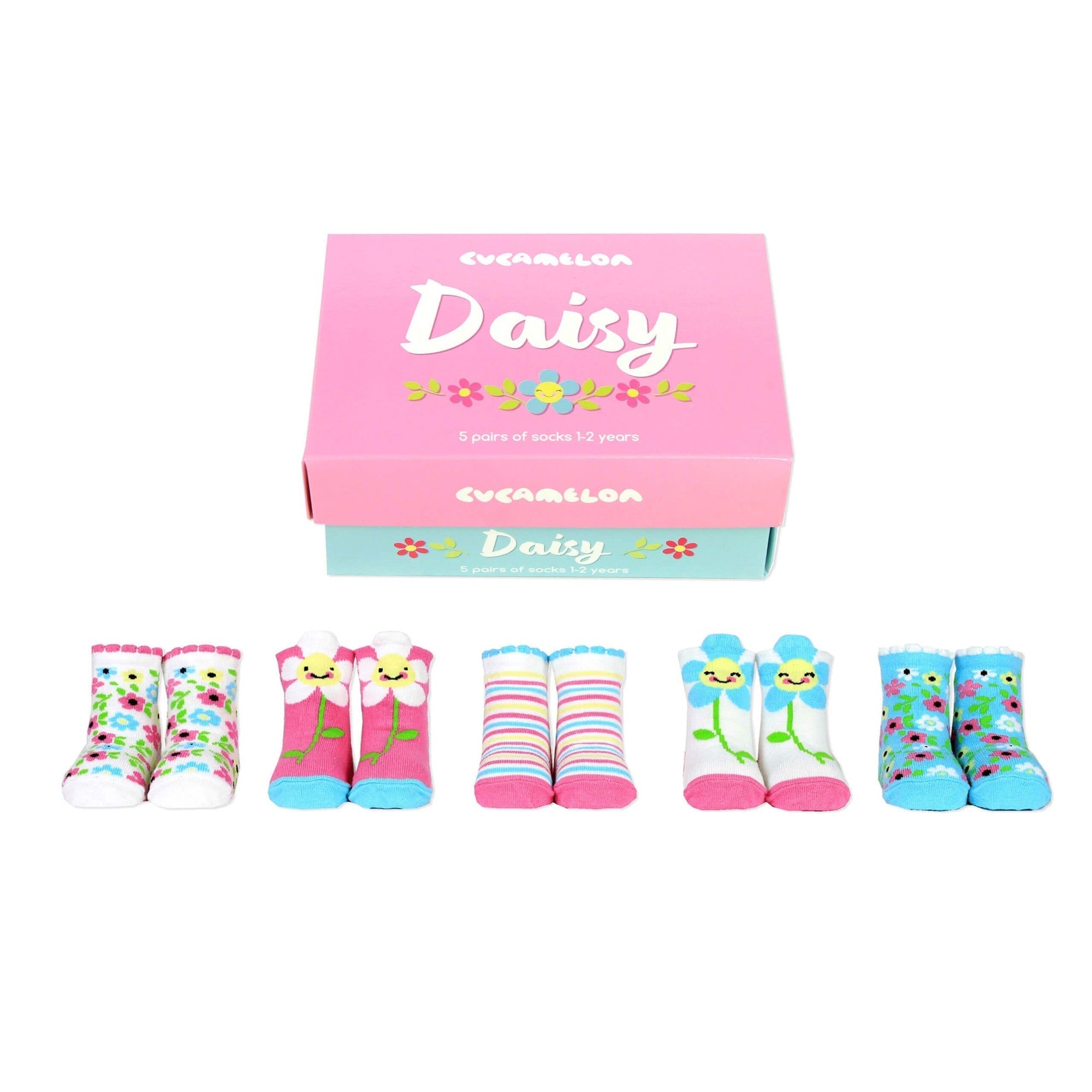 Cucamelon Daisy Socks Box-elevate your sole