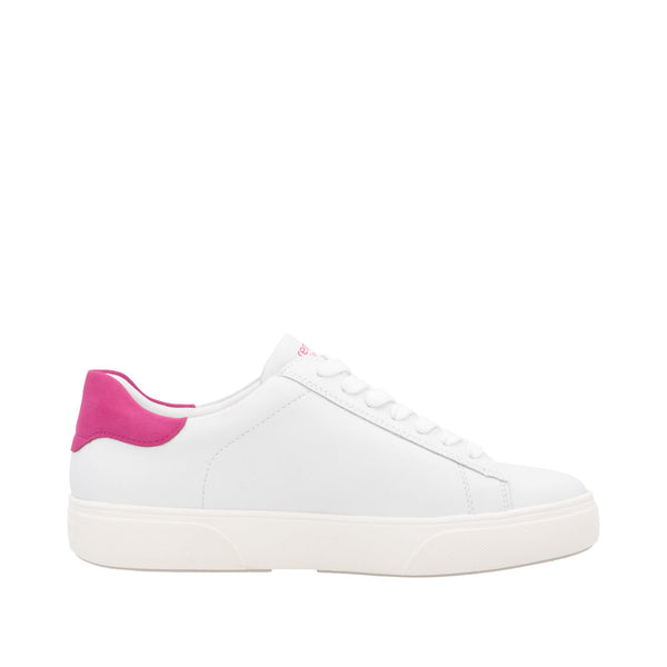 Remonte D2J00-82 Ladies Wide White Leather Zip & Lace Trainers