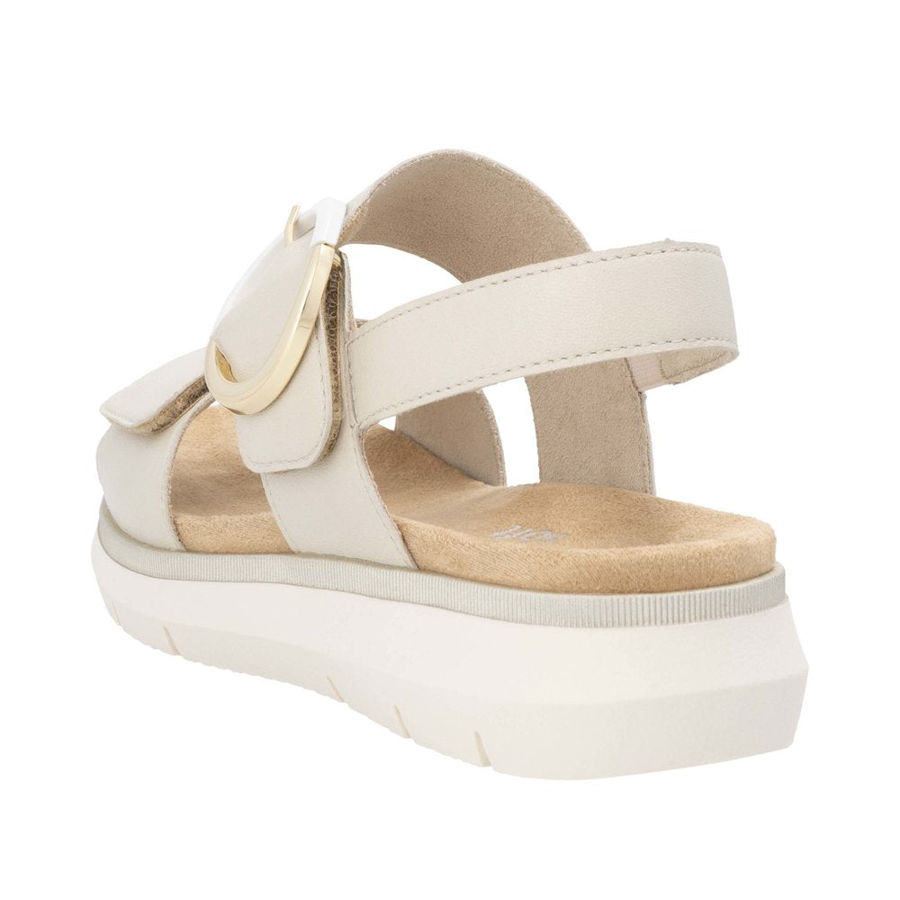 Remonte D2K50-80 Ladies Off White Leather Touch Fastening Sandals