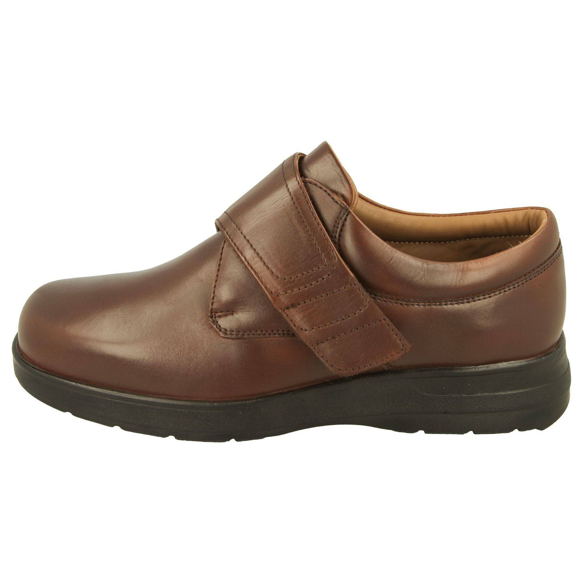 DB Shoes Benny 89212B Mens Brown Leather Touch Fastening Shoes-elevate your sole