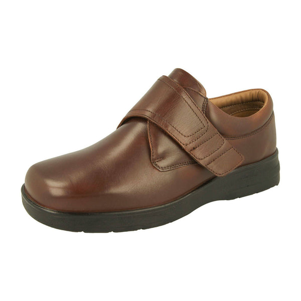 DB Shoes Benny 89212B Mens Brown Leather Touch Fastening Shoes-elevate your sole