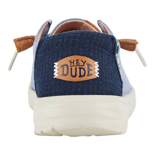 Dude Wendy Chambray Boho Ladies Blue Textile Slip On Shoes-elevate your sole