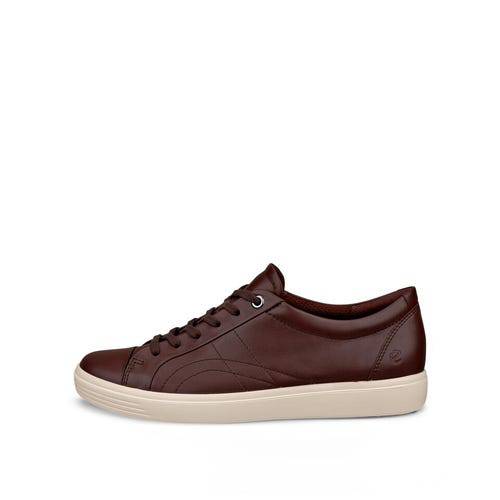 ECCO Soft 7 Classic Sneaker 218613 01474 Ladies Chocolate Leather Lace Up Shoes-elevate your sole