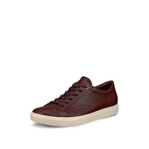 ECCO Soft 7 Classic Sneaker 218613 01474 Ladies Chocolate Leather Lace Up Shoes-elevate your sole