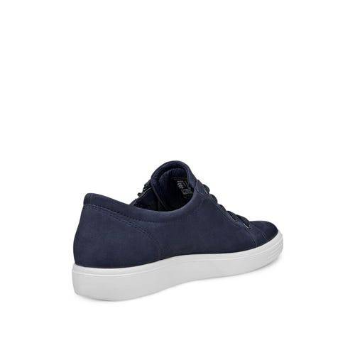 ECCO Soft 7 Classic Sneaker Laces 218633 02038 Ladies Marine Nubuck Lace Up Shoes-elevate your sole