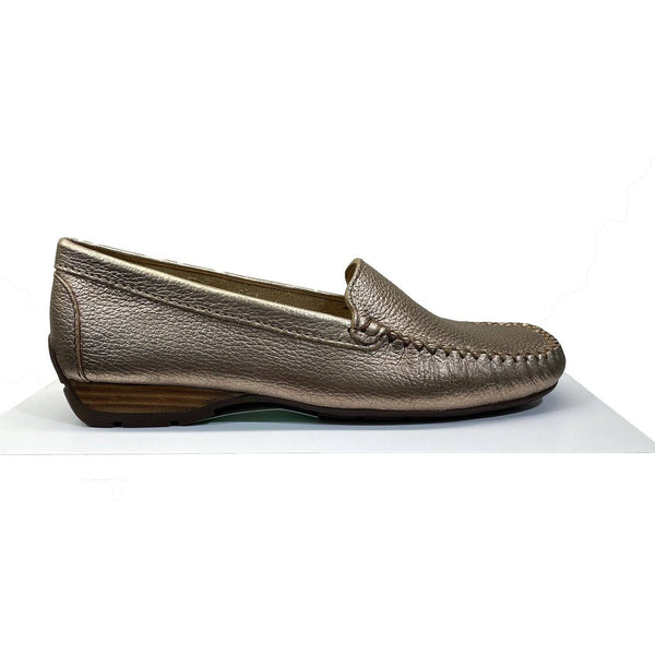 EYS Alice Ladies Gold Leather Loafer Slip On Shoes-elevate your sole