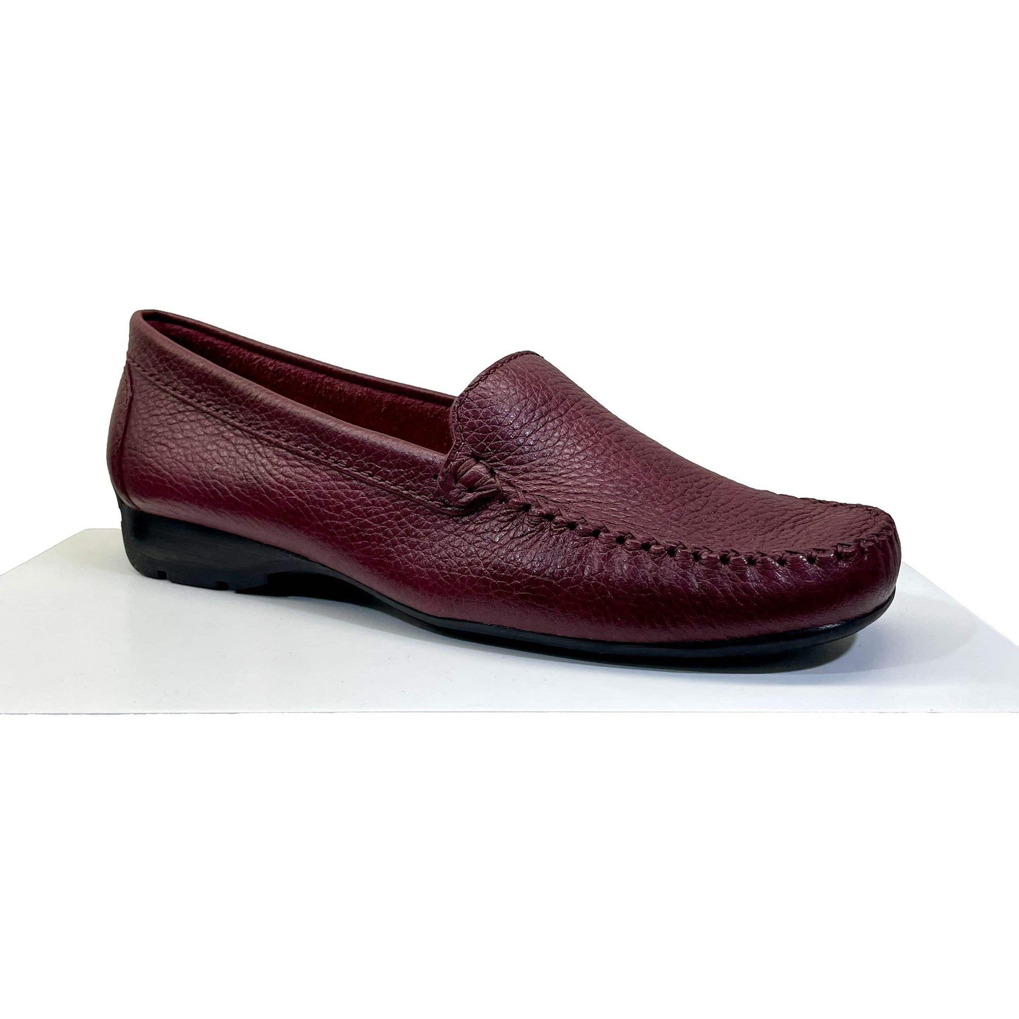 EYS Alice Ladies Wine Leather Slip On Loafer Shoes-elevate your sole