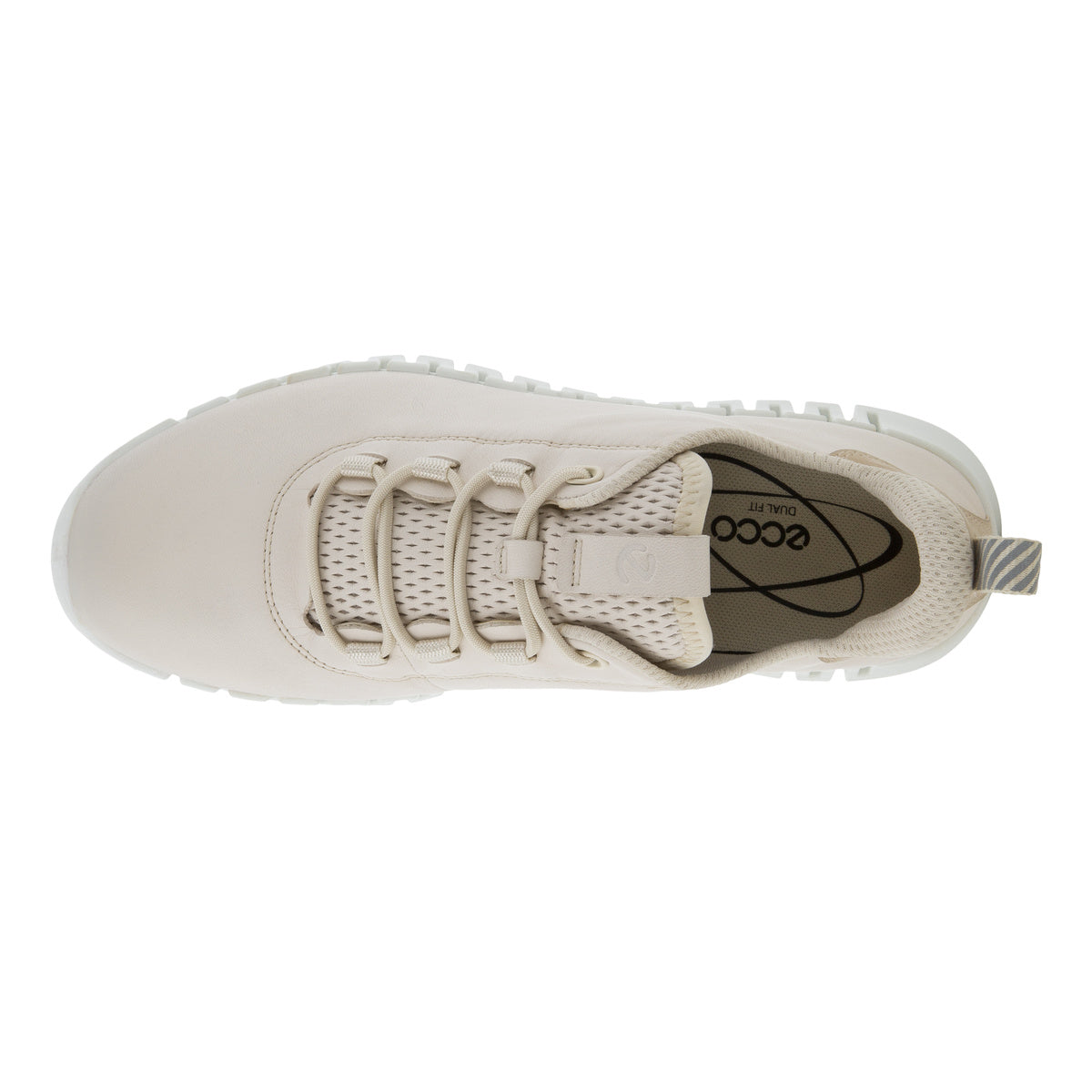 Ecco Gruuv 218203 60720 Ladies Limestone Leather Arch Support Elasticated Trainers-elevate your sole