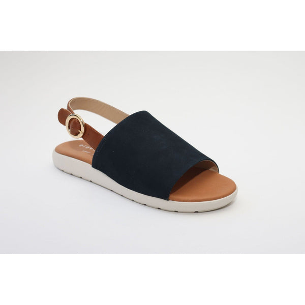 Elevate Your Sole 49132 Caribe Ladies Elba Blue & Cognac Leather Sandals - elevate your sole