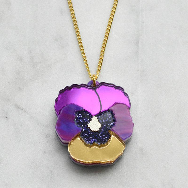 Esoteric London Textured Pansy Mini Necklace-elevate your sole