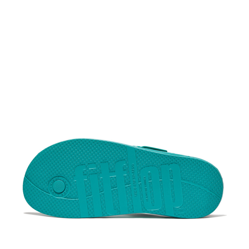 FitFlop GB3-A51 Iqushion Adjustable Buckle Ladies Tahiti Blue PU Arch Support Toe-Post Beach & Pool Shoes-elevate your sole