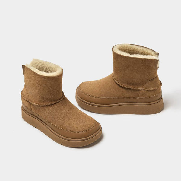 FitFlop GS6-A69 Gen-FF Mini Shearling Ladies Desert Tan Leather & Textile Pull On Ankle Boots-elevate your sole