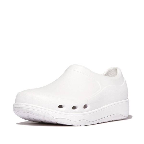 Fitflop Id4-194 Work Clogs Ladies Wide Urban White Slip Ons-elevate your sole