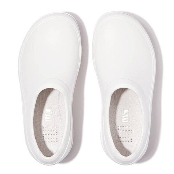 Fitflop Id4-194 Work Clogs Ladies Wide Urban White Slip Ons-elevate your sole