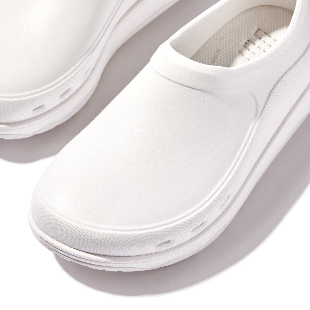 Fitflop Id4-194 Work Clogs Ladies Wide Urban White Slip Ons-elevate your sole