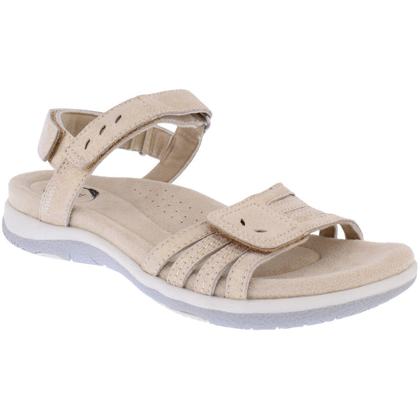 Free Spirit 41146 Maddy Ladies Champagne Leather Arch Support Touch Fastening Sandals-elevate your sole