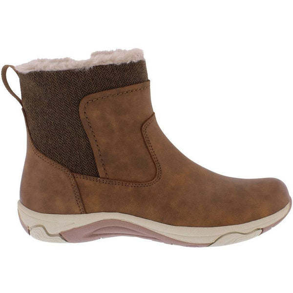 Free Spirit 41224 Charlie Ladies Monks Robe Brown Leather & Textile Water Resistant Side Zip Ankle Boots-elevate your sole