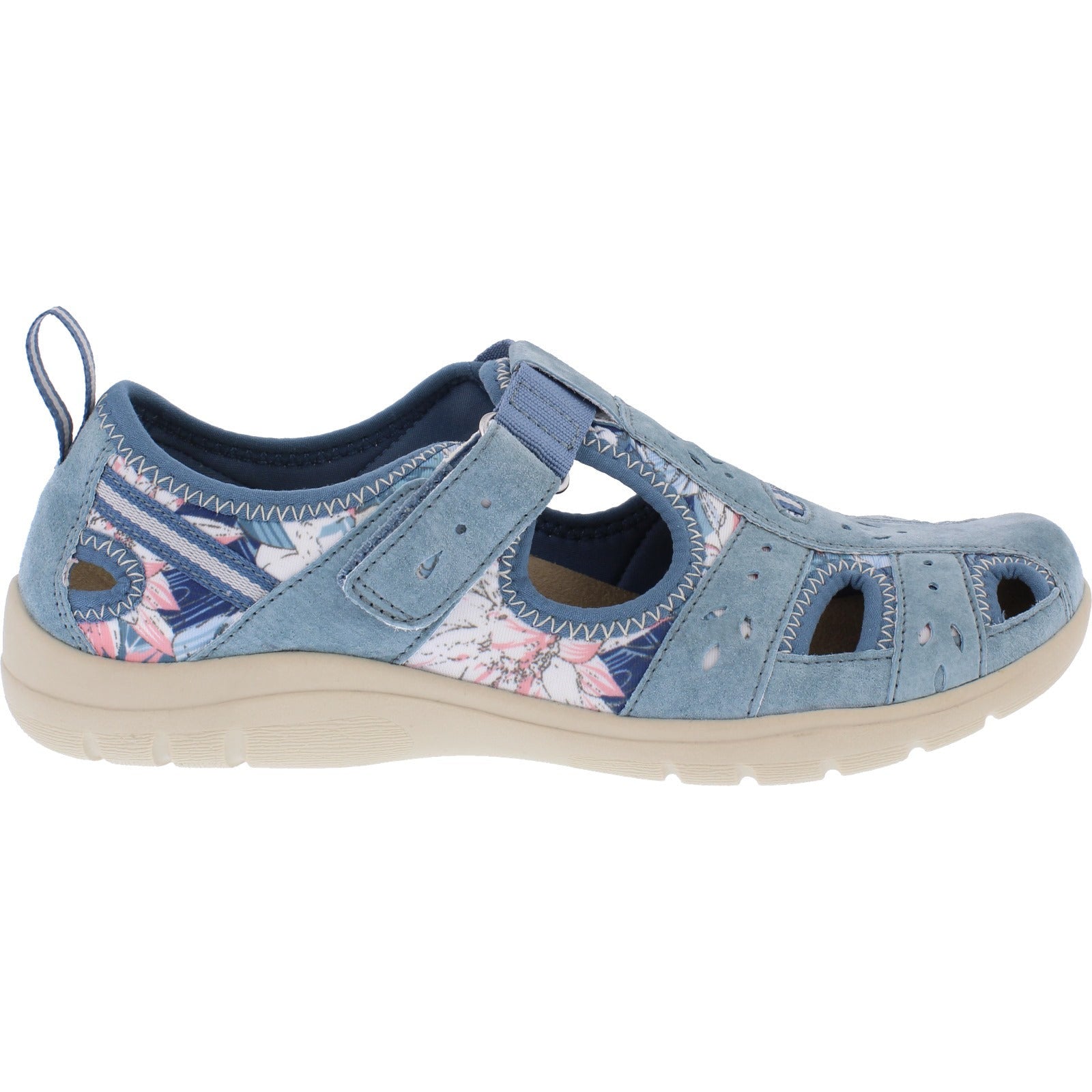 Free Spirit Cleveland Ladies Blue Multi Suede & Textile Touch Fastening Shoes-elevate your sole