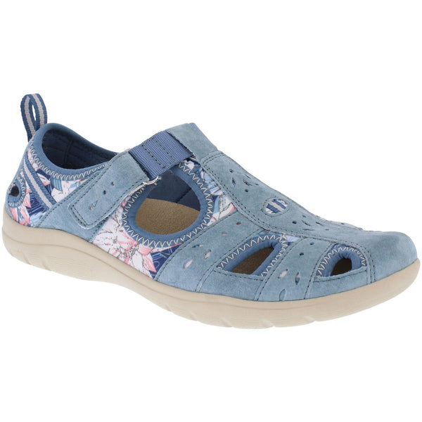 Free Spirit Cleveland Ladies Blue Multi Suede & Textile Touch Fastening Shoes-elevate your sole