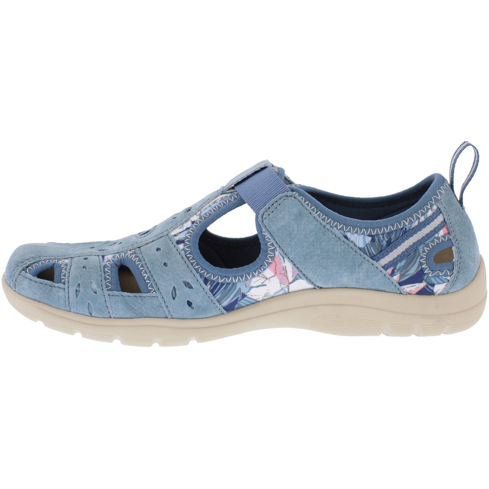 Free Spirit Cleveland Ladies Blue Multi Suede & Textile Touch Fastening Shoes-elevate your sole