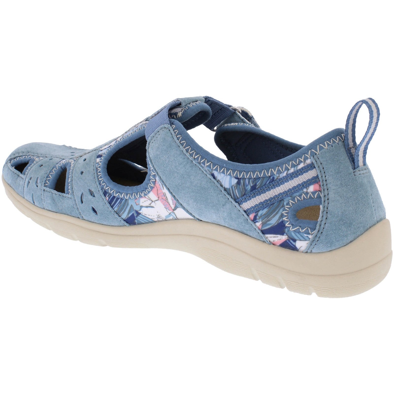 Free Spirit Cleveland Ladies Blue Multi Suede & Textile Touch Fastening Shoes-elevate your sole