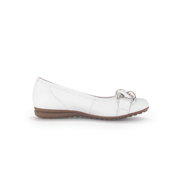 Gabor 42.625.50 Sabia Ladies White Leather Slip On Shoes-elevate your sole