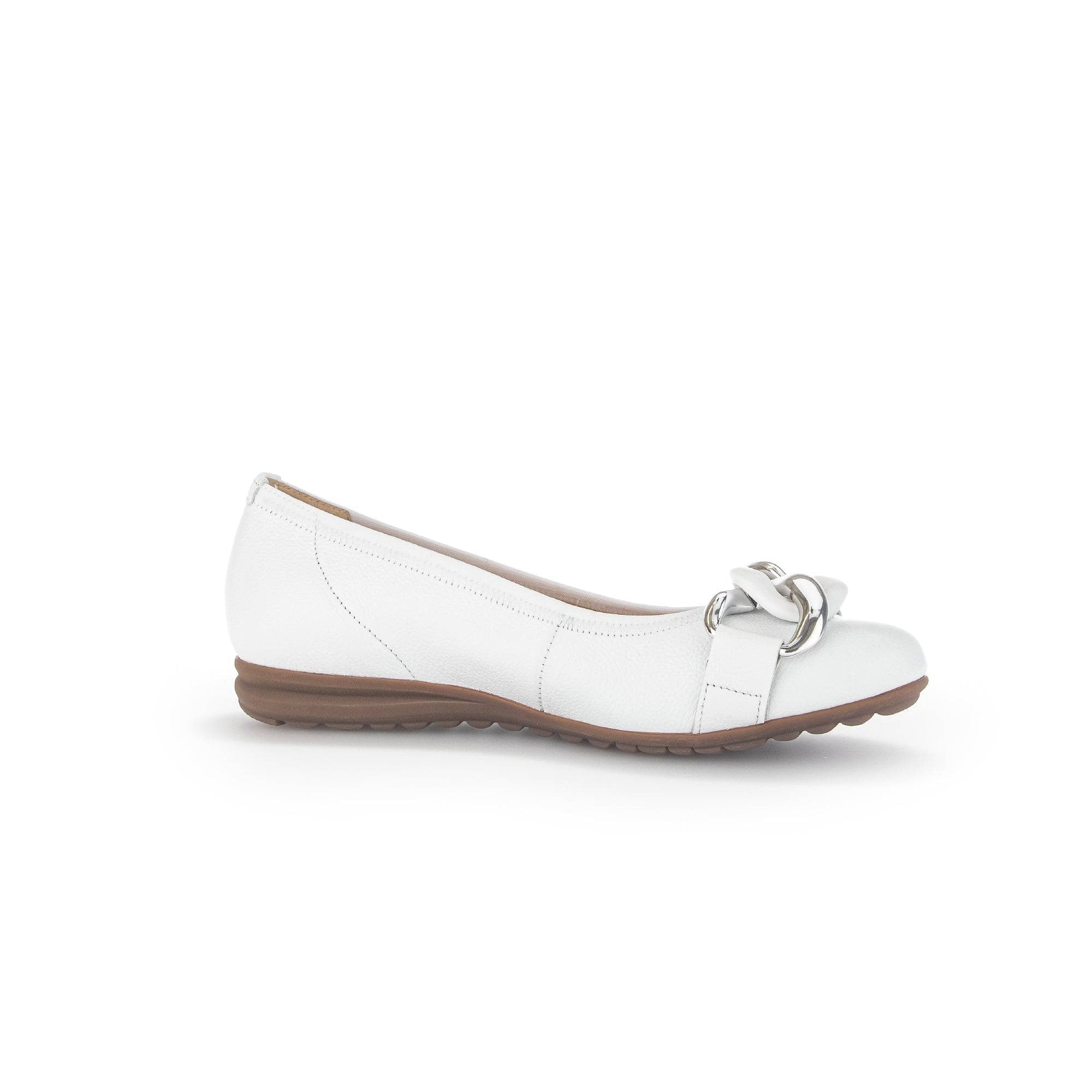 Gabor 42.625.50 Sabia Ladies White Leather Slip On Shoes-elevate your sole