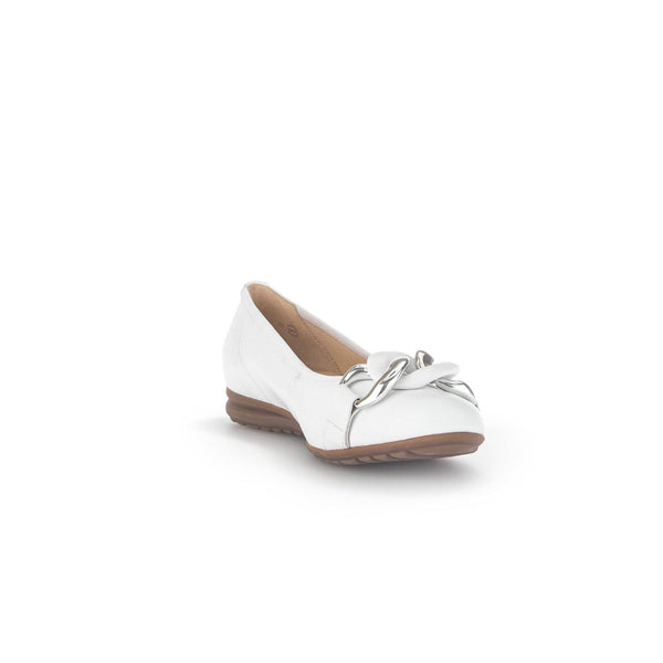 Gabor 42.625.50 Sabia Ladies White Leather Slip On Shoes-elevate your sole