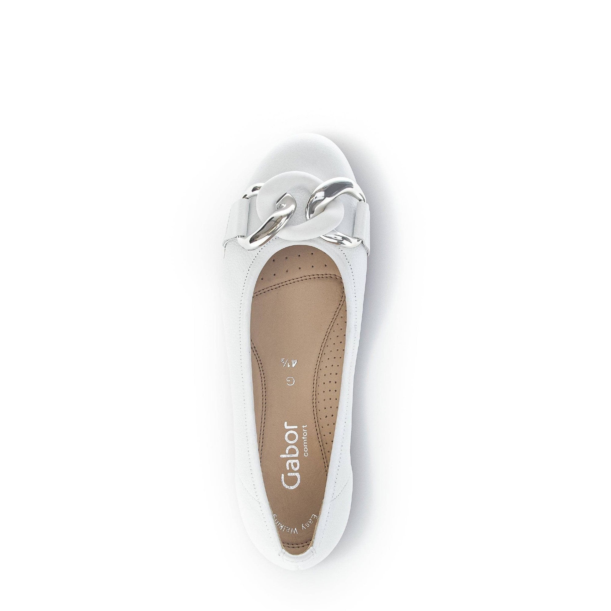 Gabor 42.625.50 Sabia Ladies White Leather Slip On Shoes-elevate your sole