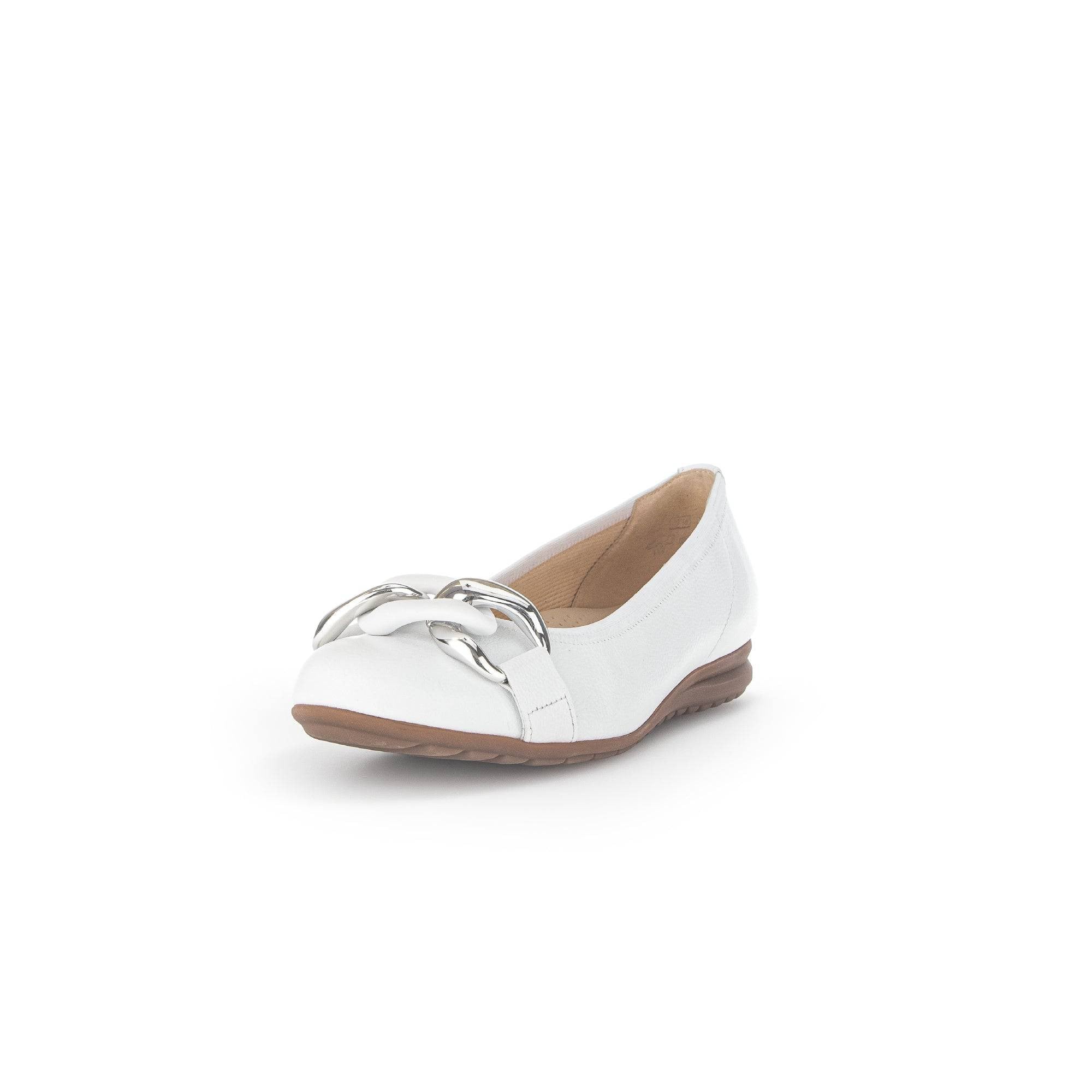 Gabor 42.625.50 Sabia Ladies White Leather Slip On Shoes-elevate your sole