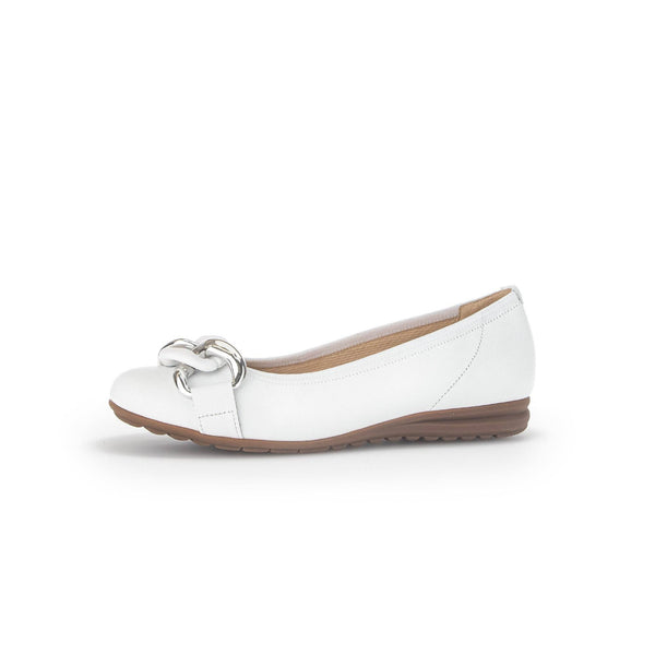 Gabor 42.625.50 Sabia Ladies White Leather Slip On Shoes-elevate your sole