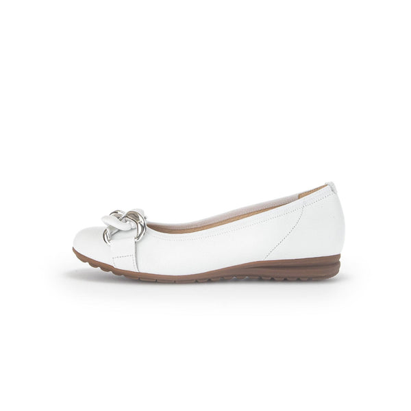 Gabor 42.625.50 Sabia Ladies White Leather Slip On Shoes-elevate your sole